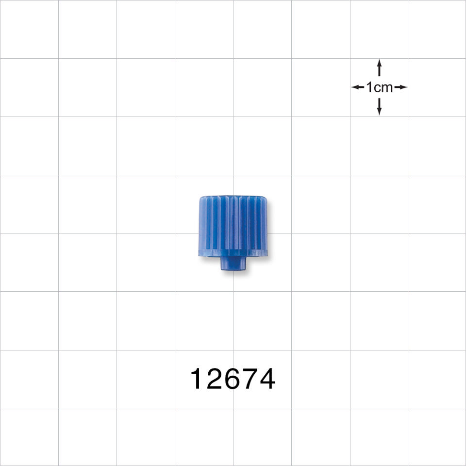 Non-Vented Male Luer Lock Cap, Blue - 12674