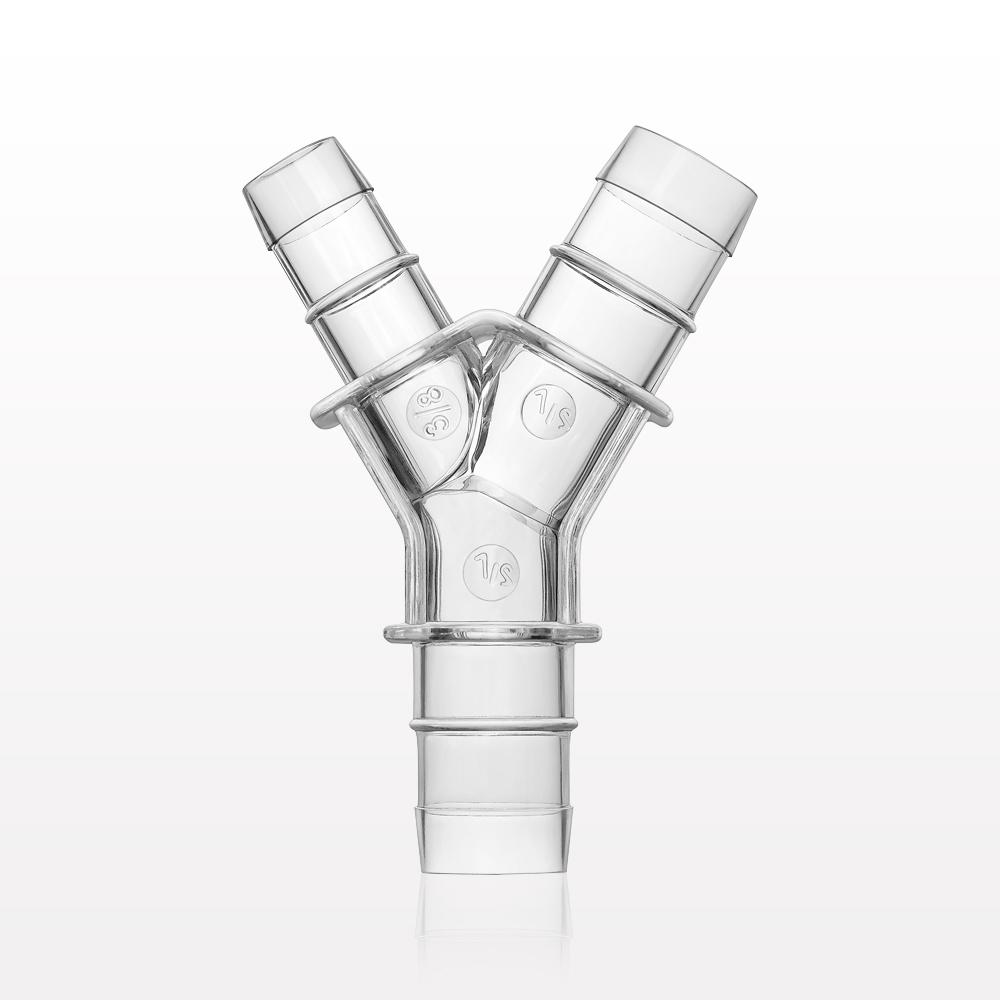 Y Connector, Reducer, Barbed, Clear