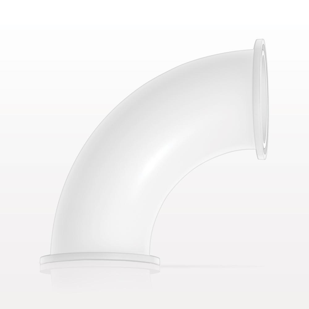90 Degree Elbow Fitting, Sanitary Flange, Natural