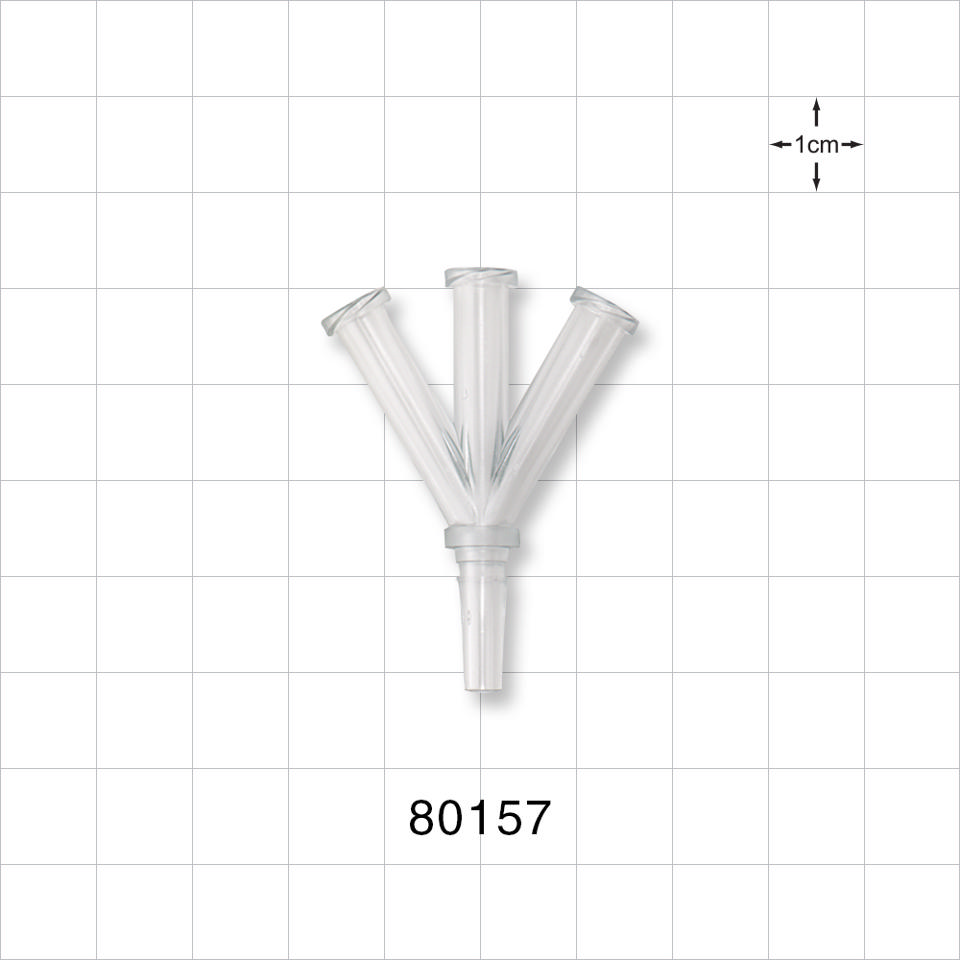 4-Way Connector, 3 Female Luer Locks, 1 Male Slip - 80157