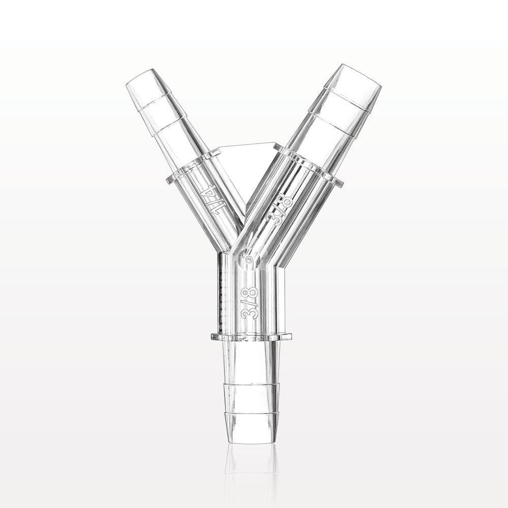 Y Connector, Reducer, Barbed, Clear