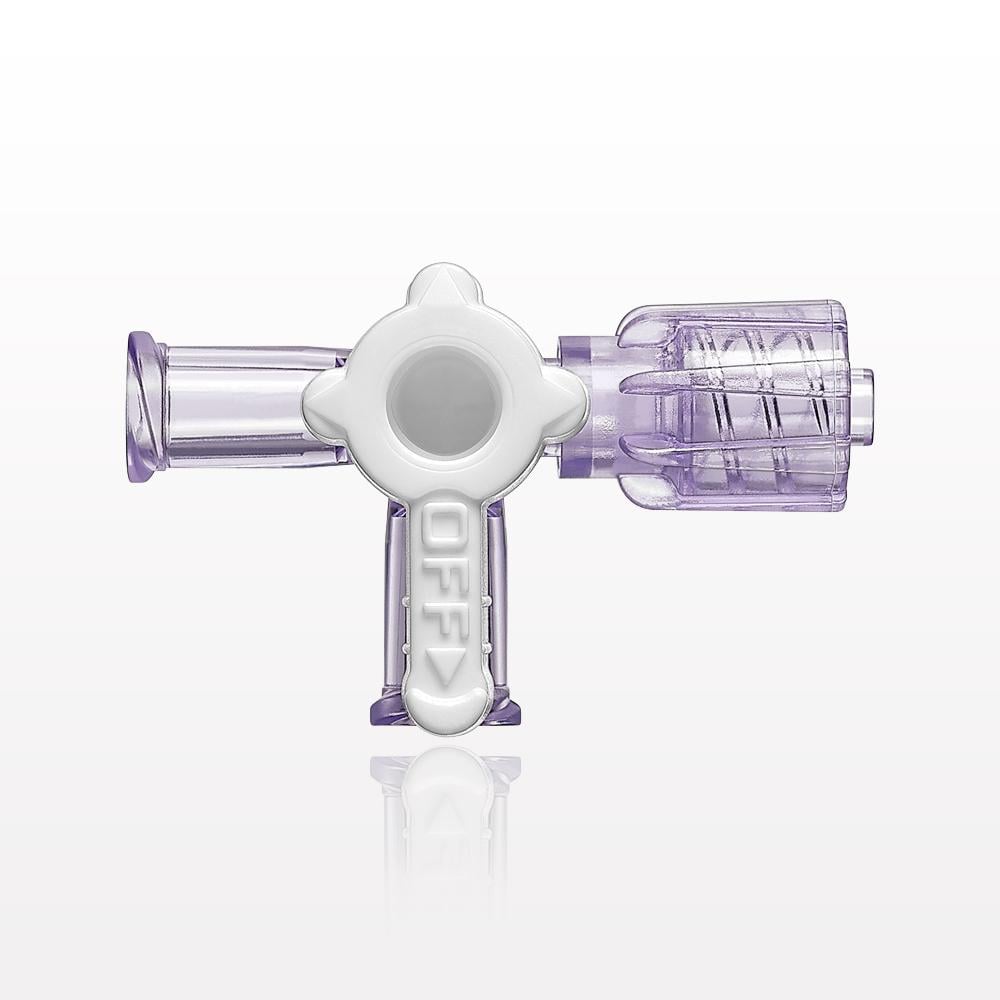 3-Way Stopcock, 2 Female Luer Locks, 1 Male Luer Lock
