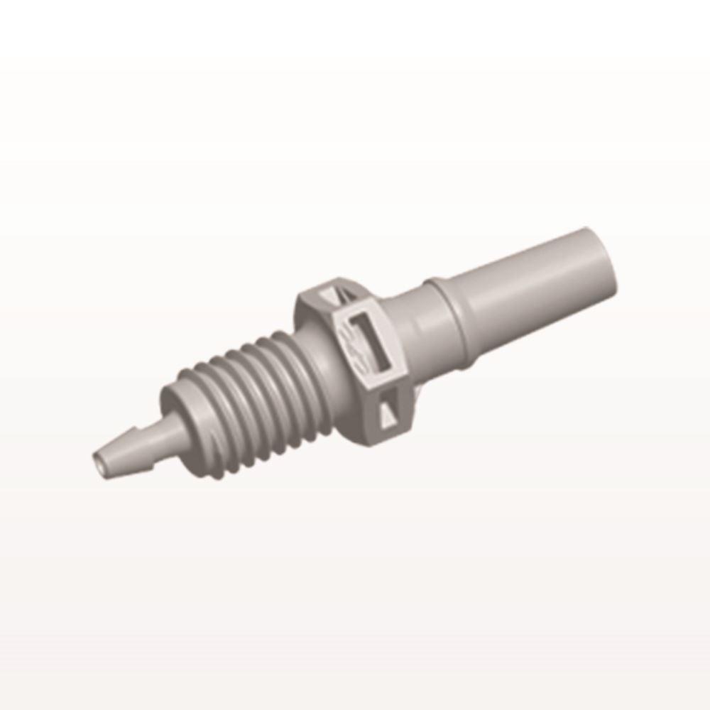 Panel Mount, Male Luer Slip, Barbed, Natural, 100/Bag