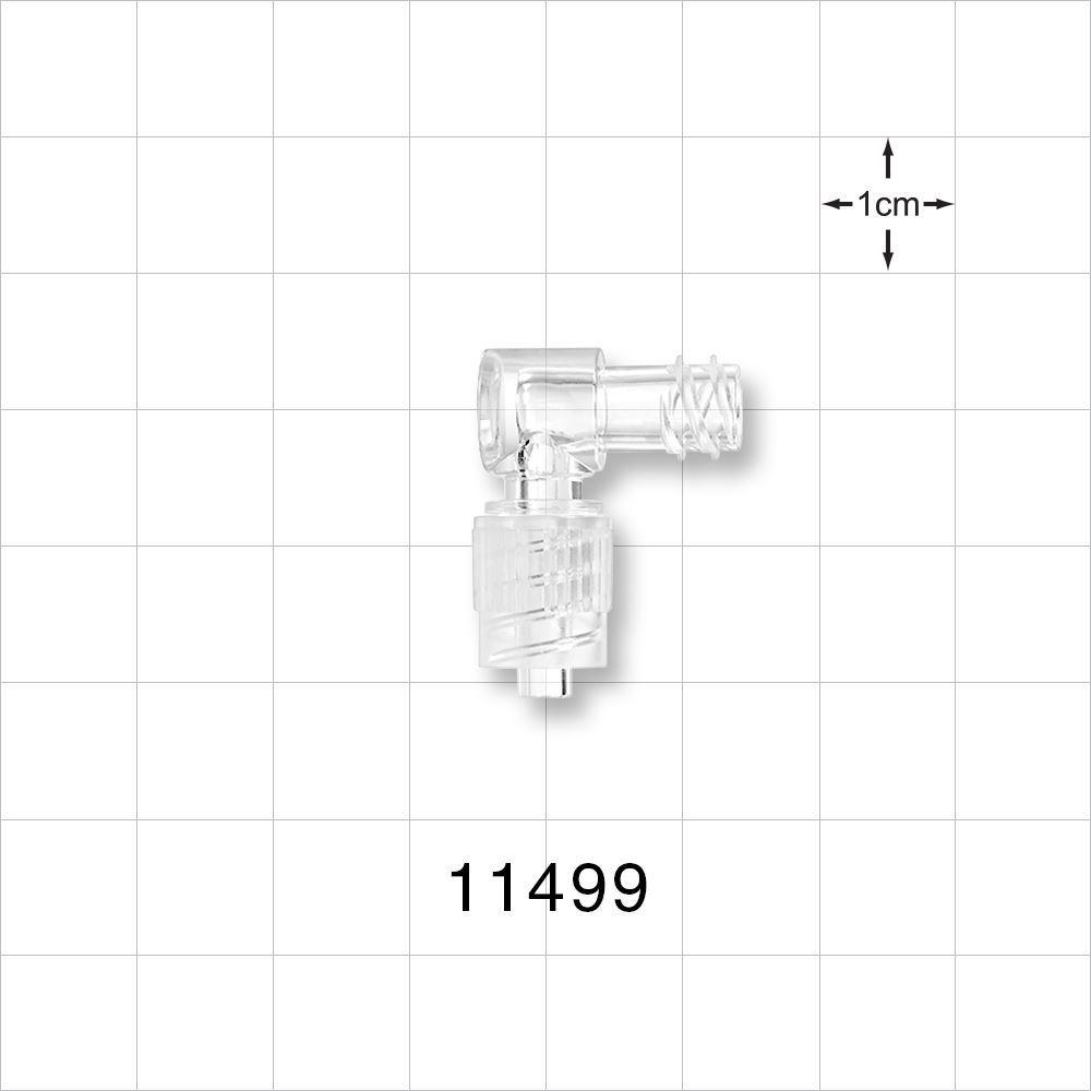 Elbow Pin Lock Elbow Connector, Female Luer Lock, Male Luer w/Spin Lock