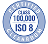 Certified cleanroom class 100,000 (ISO 8)