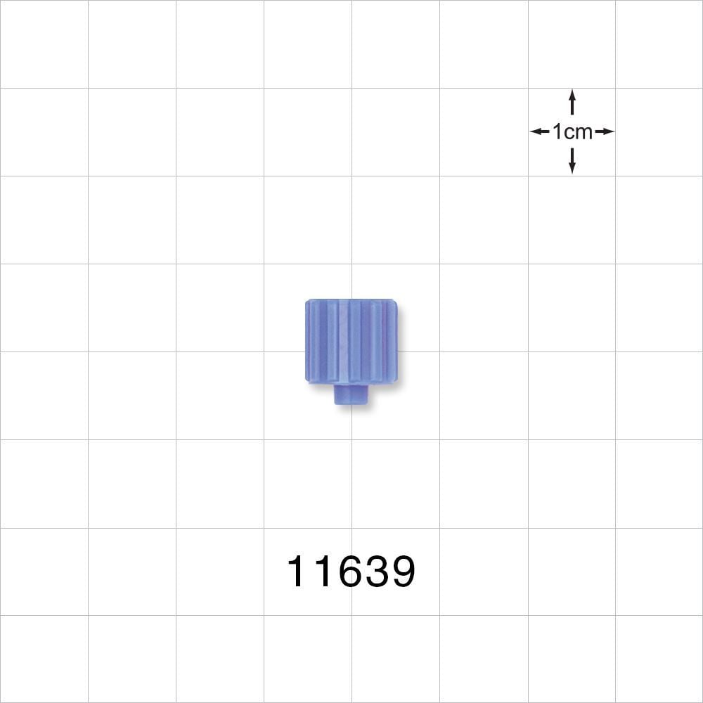 Male Luer Cap, Vented, Blue