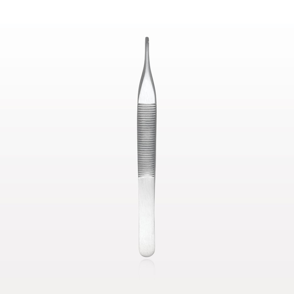 Single-Use Adson Tweezer Forceps, Serrated Tips, Satin Finish