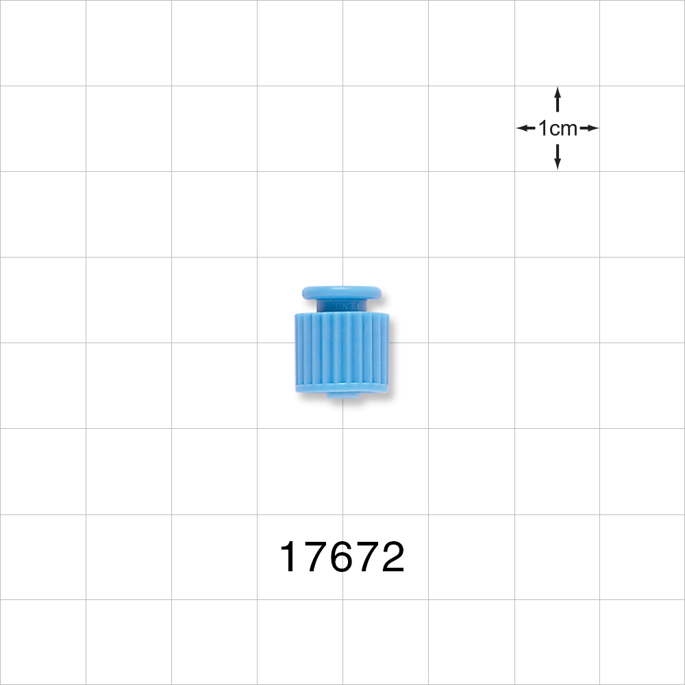 Male Luer Cap, Non-Vented, Blue