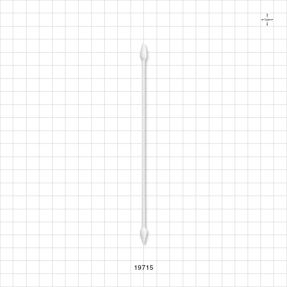 Tightly Wound Dual-Ended Point Tip Swab with White Handle; 100/Bag