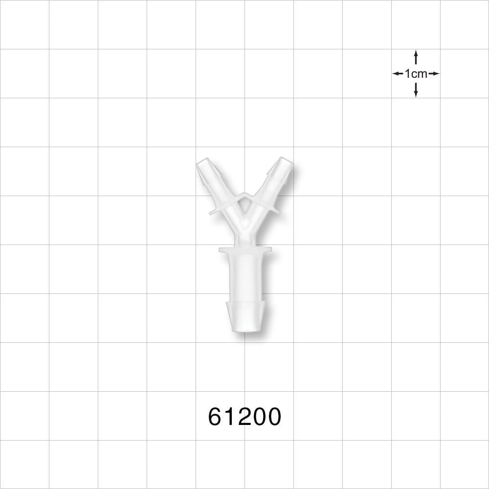 Y Connector, Reducer, Barbed, Natural