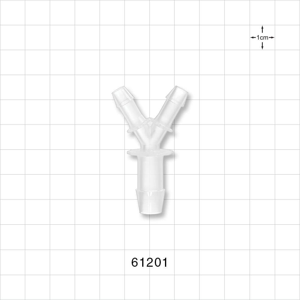 Y Connector, Reducer, Barbed, Natural