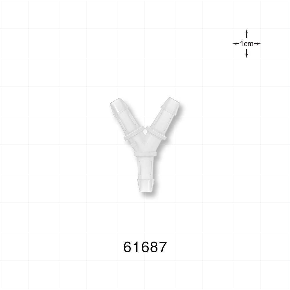 Y Connector, Barbed, Natural