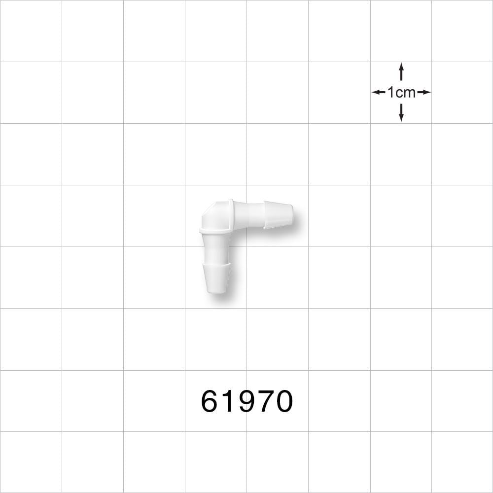 Elbow Connector, Barbed, White