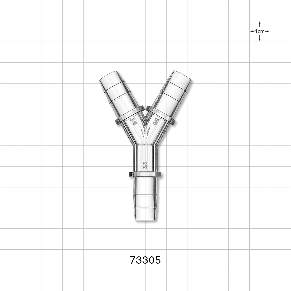 Y Connector, Barbed, Clear