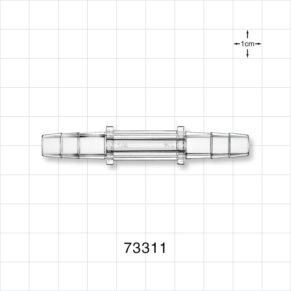 Straight Connector, Barbed, Clear