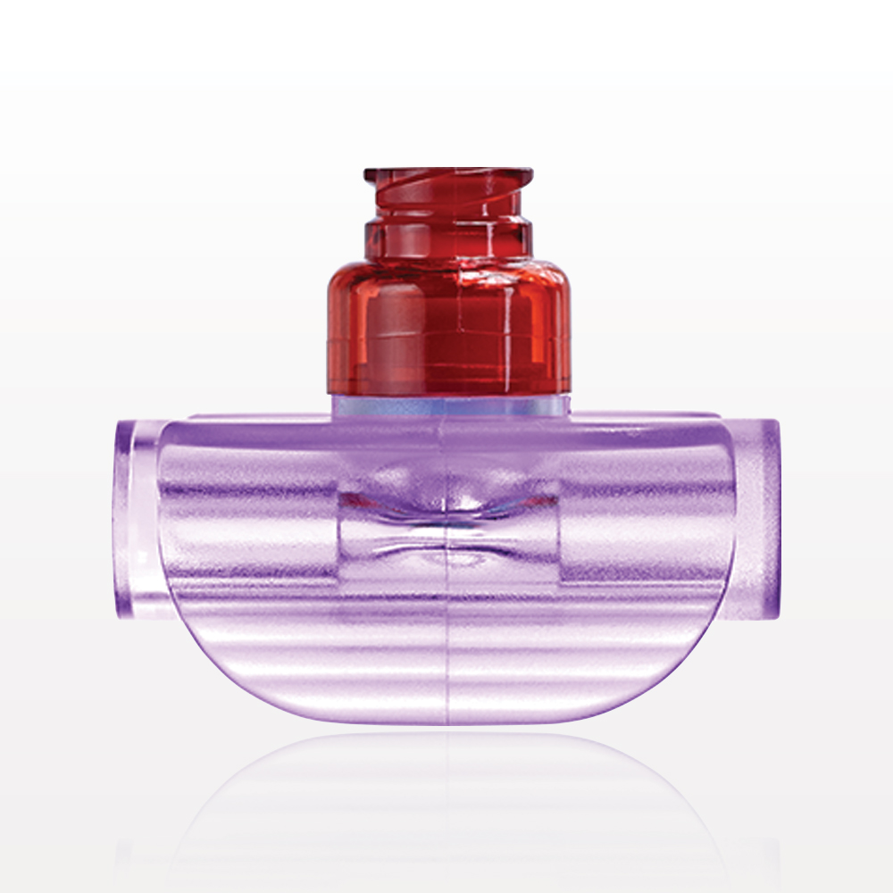 T Connector, Needleless Injection Site, Swabbable, Female Luer Lock, Tubing Ports