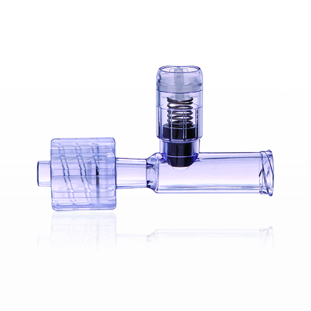 T Pressure Relief Valve, Female Luer Lock Inlet, Male Luer with Spin Lock Outlet