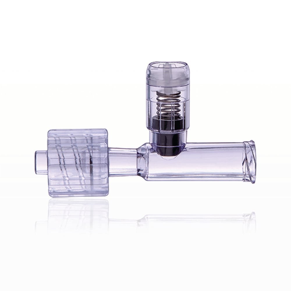 T Pressure Relief Valve, Female Luer Lock Inlet, Male Luer with Spin Lock Outlet