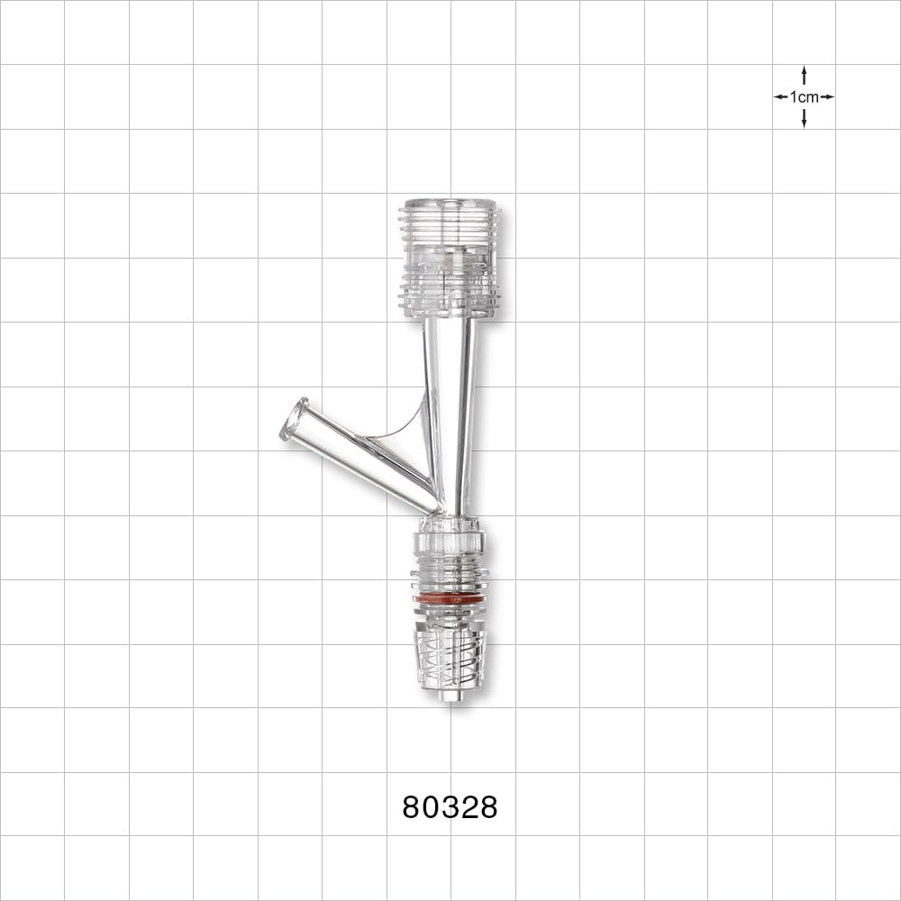One Handed Hemostasis Valve Y Connector, Rotating Male Luer Lock, Female Luer Lock Sideport