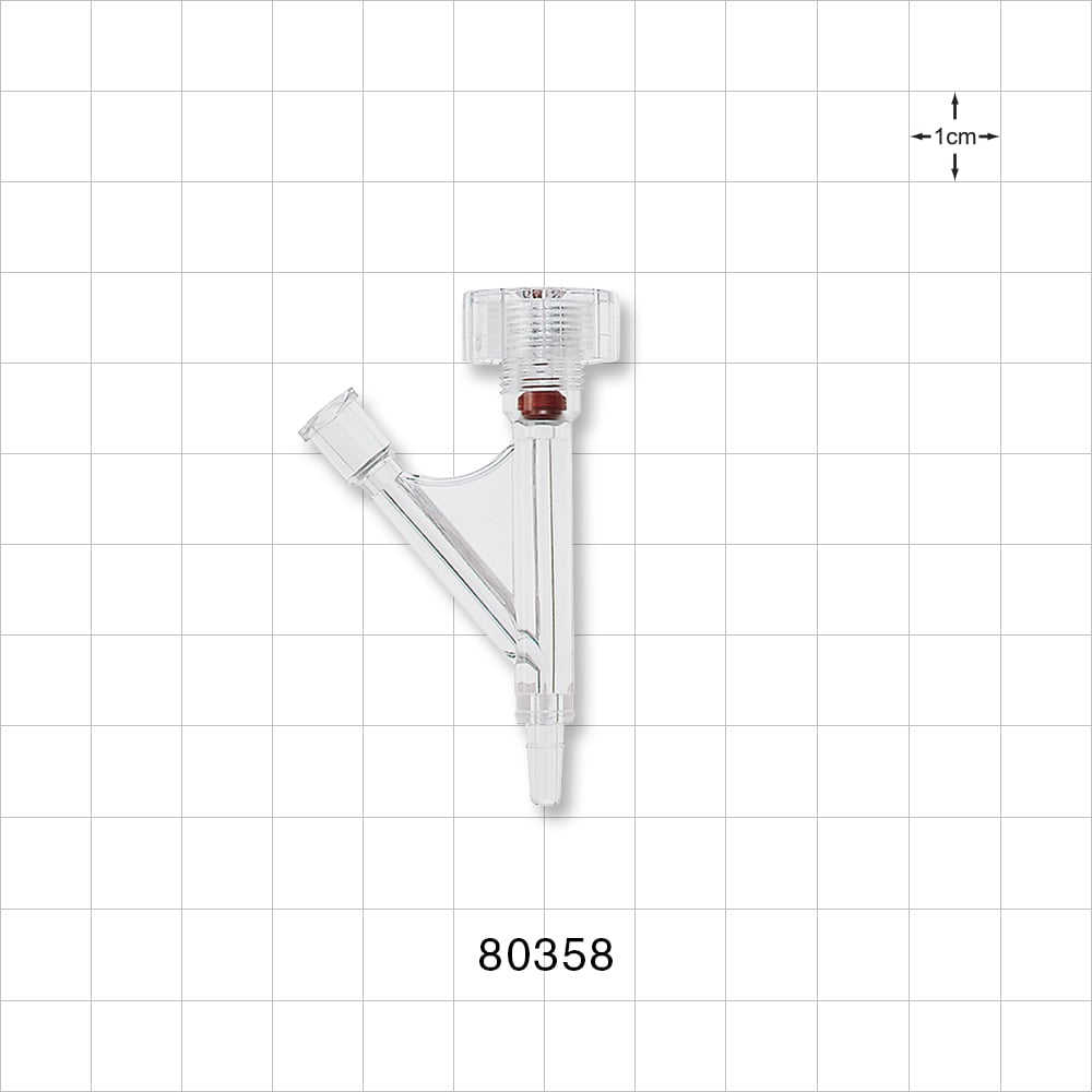 Hemostasis Valve Y Connector, Male Luer Slip, Female Luer Lock Sideport