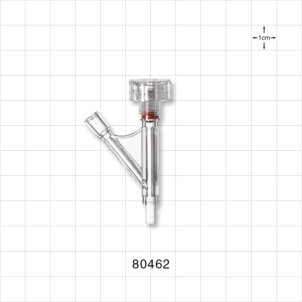 Hemostasis Valve Y Connector, Male Luer Slip, Female Luer Lock Sideport
