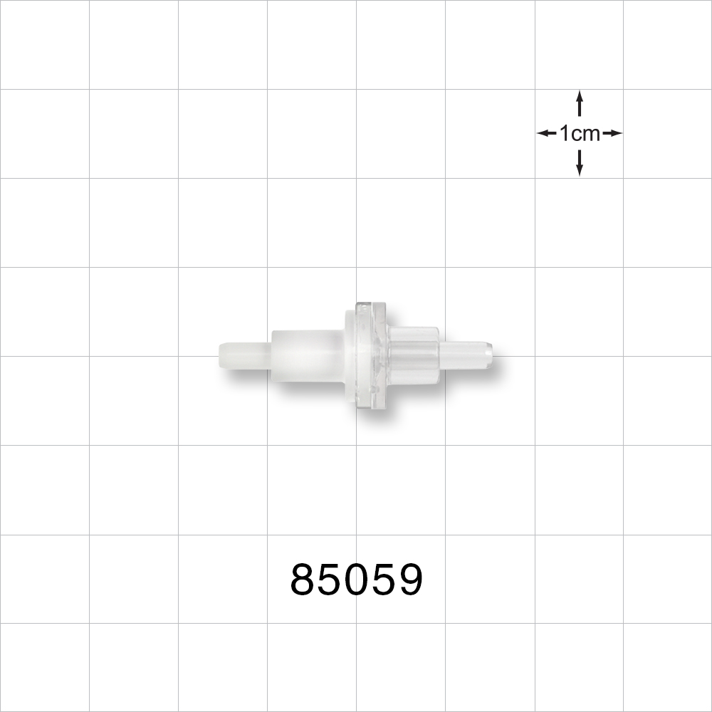 Check Valve, White Inlet, Clear Outlet