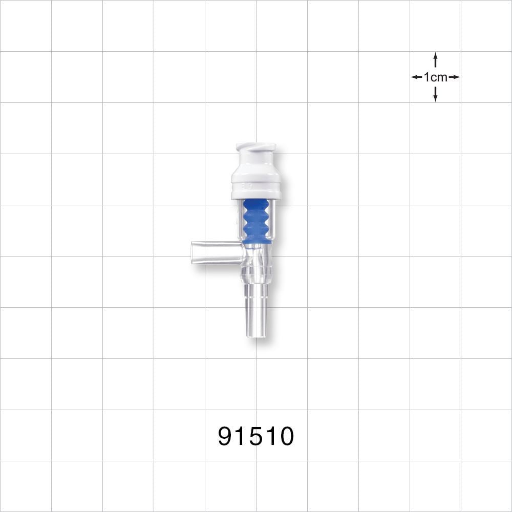 SmartSite™ Needle-Free Valve T Connector, Female Luer Lock, Male Luer Slip
