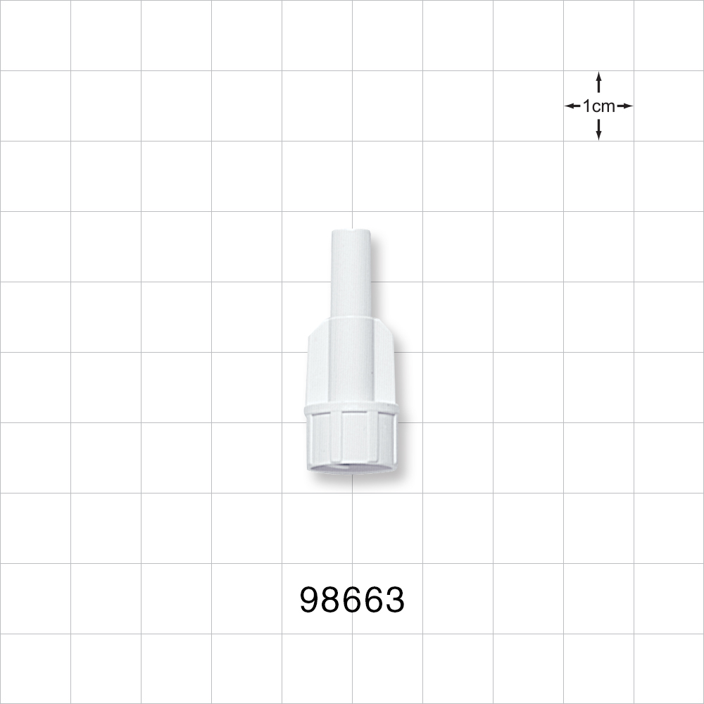 Large-Bore Male Connector, White