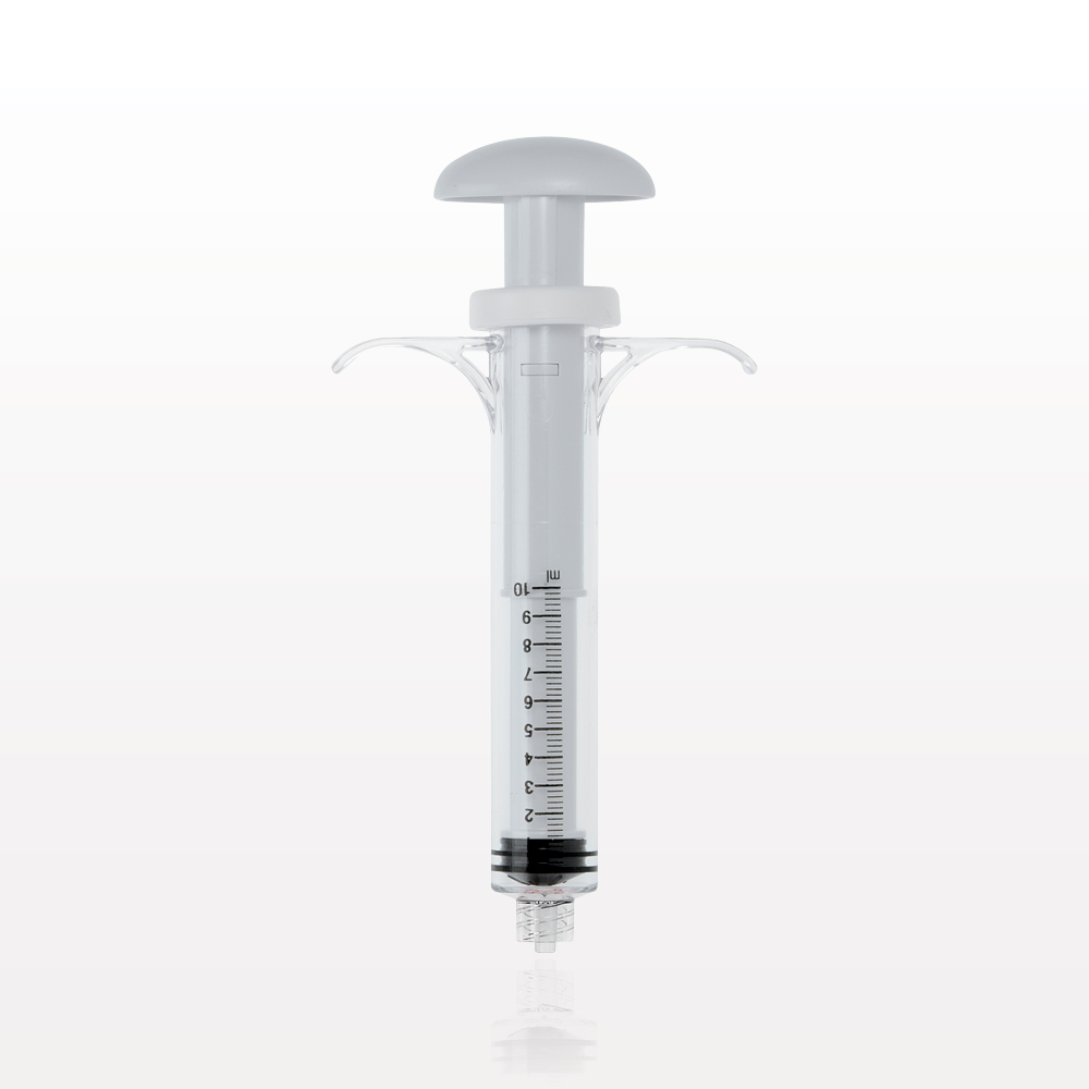 Control Syringe, Palm Pad Plunger, Wing Grip, Male Luer Lock