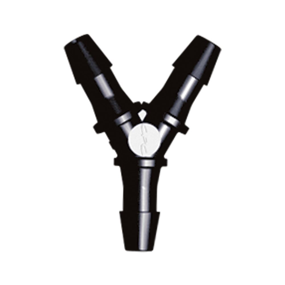Y Connector, Barbed, Black, 100/Bag