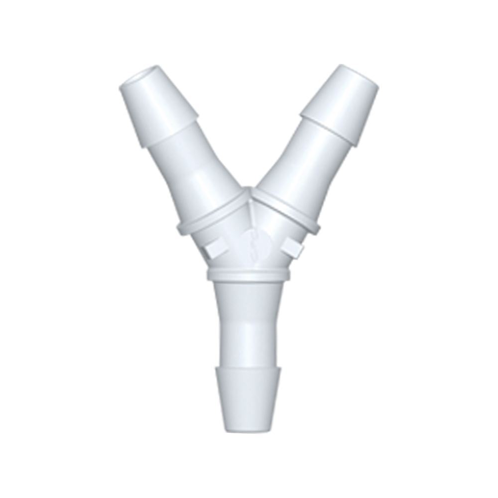 Y Connector, Barbed, White, 100/Bag